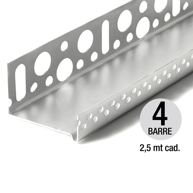 Profilo di partenza in alluminio per cappotto termico - 4 barre