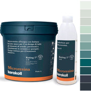 Microresina Kerakoll all’acqua per piastrelle, pavimenti, ceramica e parquet colorata con finitura laccata opaca Petrol Blue