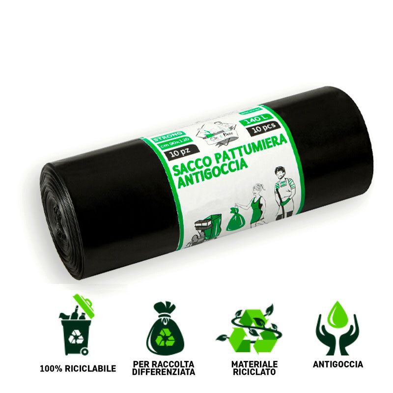 Sacchi spazzatura 90x120cm extra resistenti 140 litri