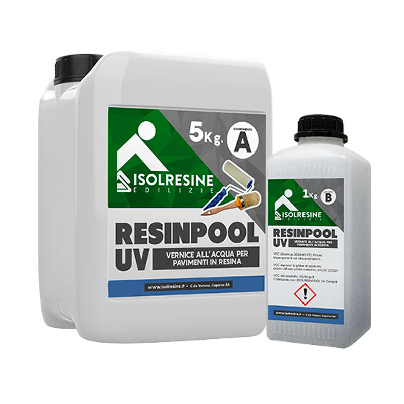 Vernice all'acqua per pavimenti in resina e in cemento - ISOLRESINE RESINPOOL UV