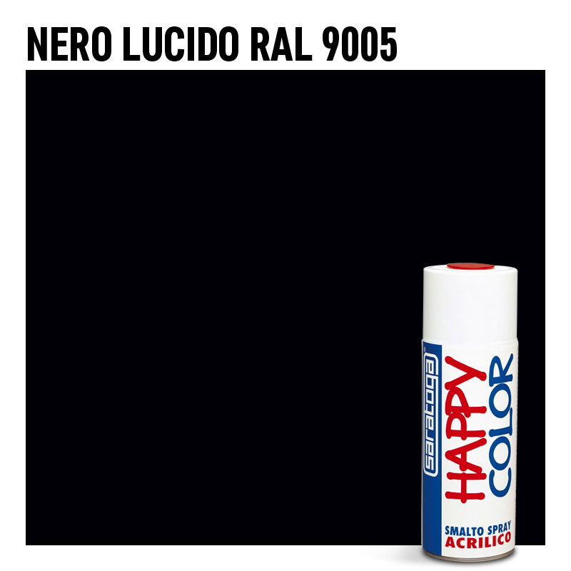 Bomboletta Spray Saratoga Happy Color Nero Lucido RAL 9005