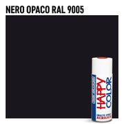 Bomboletta Spray Saratoga Happy Color Nero opaco RAL 9005 - Per interni ed esterni - Asciugatura Rapida