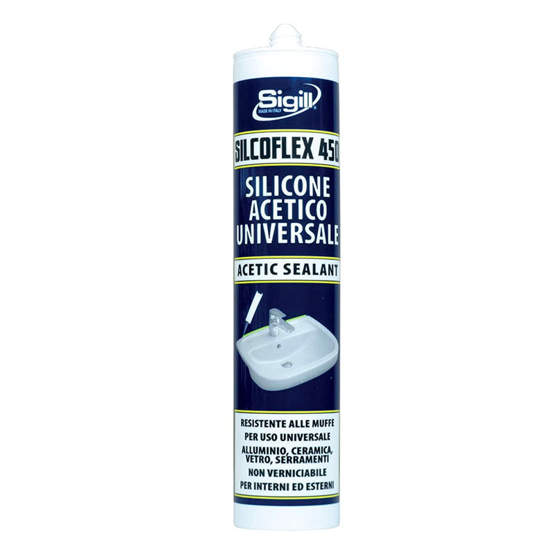 Silicone sigillante trasparente acetico antimuffa - Sigill Silcoflex 4 —  Gruppo Sammarro