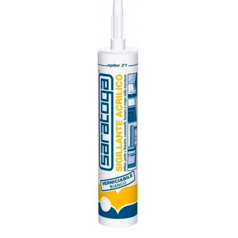 Silicone acrilico bianco verniciabile cartuccia 280 ML Saratoga