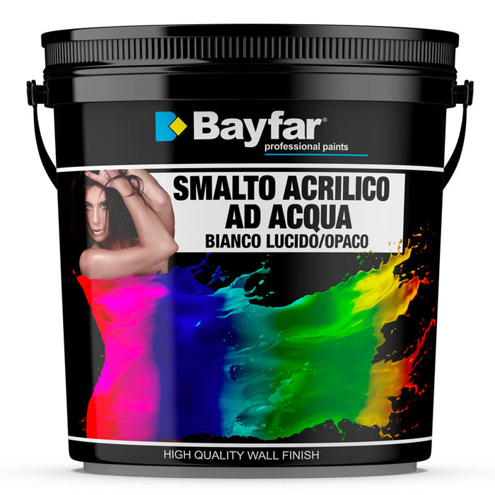 Smalto vernice all'acqua per ferro legno esterno interno - Bayfar
