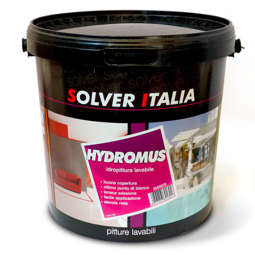 Idropittura murale lavabile per interno ed esterno bianca - Solver Italia Hydromus