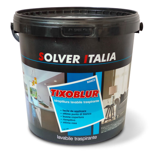Pittura murale lavabile traspirante tixotropica per interni - Solver Italia Tixoblur