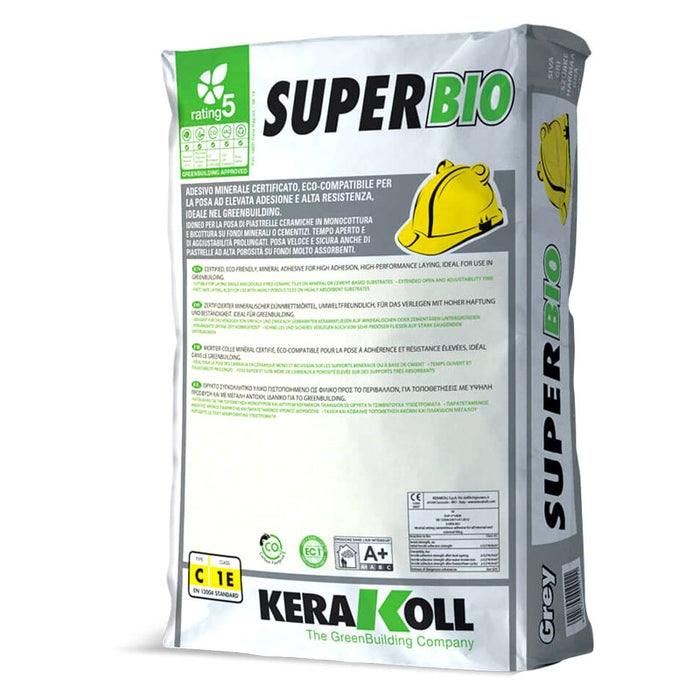 Colla per rivestimenti e piastrelle ad alta adesione e resistenza - Kerakoll Super Bio 25kg