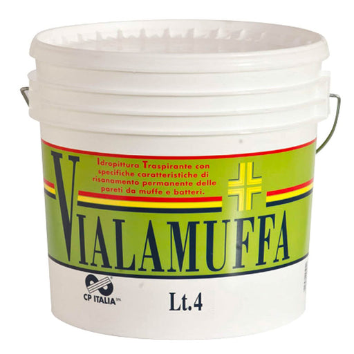 Pittura antimuffa certificata anti muffa alghe e batteri "VIA LA MUFFA" - 4L