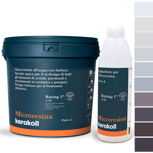 Microresina Kerakoll all’acqua per piastrelle, pavimenti, ceramica e parquet colorata con finitura laccata opaca Violet