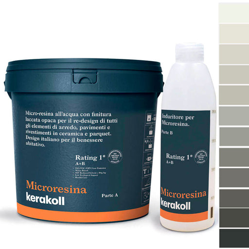 Microresina all'acqua laccata opaca palette WARM GREY Color Collection  Kerakoll
