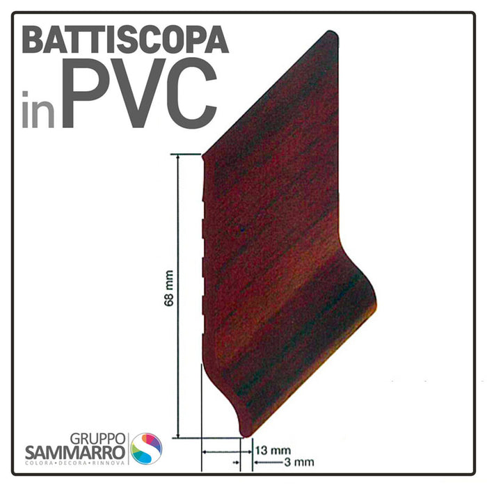 Battiscopa in PVC semiflessibile h 7cm - barre da 2 metri