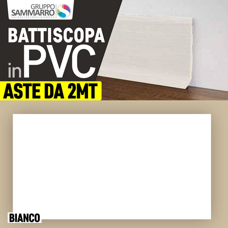 Battiscopa in PVC semiflessibile h 7cm - barre da 2 metri