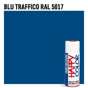 Bomboletta vernice Spray Saratoga Happy Color Blu Traffico RAL 5017 - Per interni ed esterni
