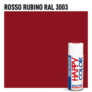 Bomboletta vernice Spray Saratoga Happy Color Rosso Rubino RAL 3003