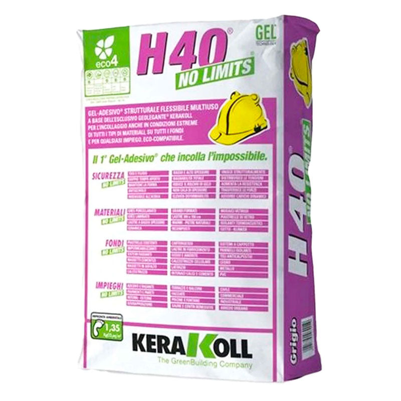 Colla per pavimenti e piastrelle KERAKOLL H40 No Limits 25 kg