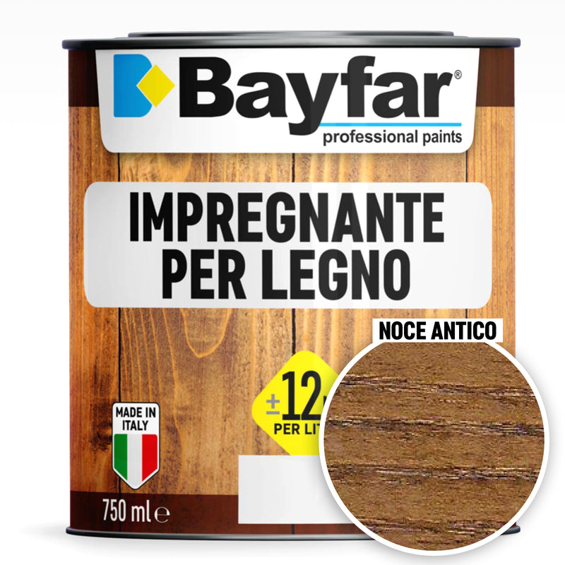 Impregnante per legno color noce antico per interni ed esterni professionale e pronto all'uso