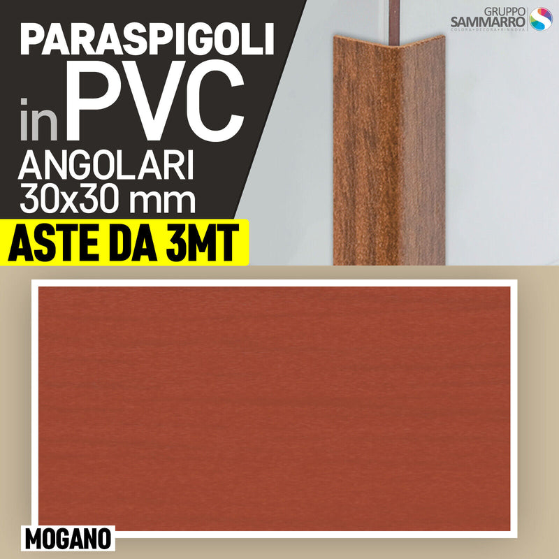 Paraspigoli angolari in PVC 30x30mm - barre da 3 metri