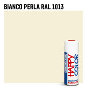 Bomboletta vernice Spray Saratoga Happy Color Bianco Perla RAL 1013 - Per interni ed esterni - Asciugatura Rapida