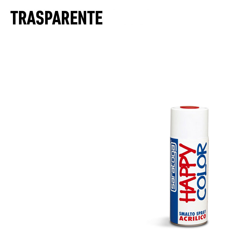 Bomboletta vernice Spray Saratoga Happy Color Trasparente lucido/opaco - Per interni ed esterni - Asciugatura Rapida